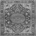 Round Machine Washable Persian Gray Traditional Rug, wshtr2539gry