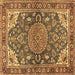 Square Persian Brown Traditional Rug, tr2539brn