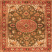 Serging Thickness of Persian Orange Traditional Rug, tr2539org