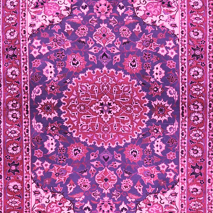Machine Washable Persian Pink Traditional Rug, wshtr2539pnk