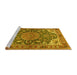 Sideview of Machine Washable Persian Yellow Traditional Rug, wshtr2539yw