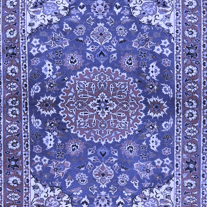 Machine Washable Persian Blue Traditional Rug, wshtr2539blu