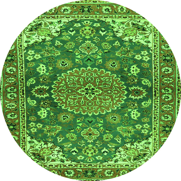 Square Persian Green Traditional Rug, tr2539grn