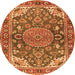 Machine Washable Persian Orange Traditional Area Rugs, wshtr2539org