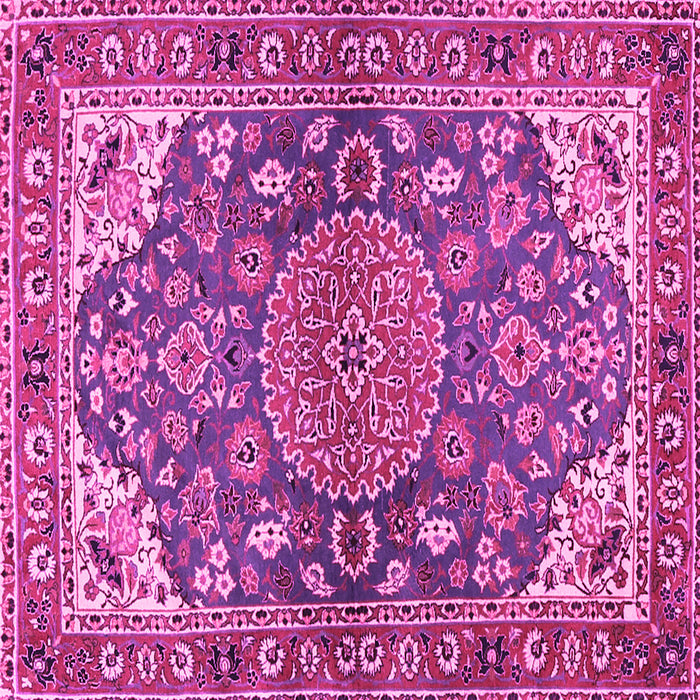 Square Machine Washable Persian Pink Traditional Rug, wshtr2539pnk