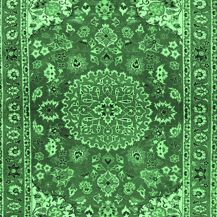 Machine Washable Persian Emerald Green Traditional Area Rugs, wshtr2539emgrn