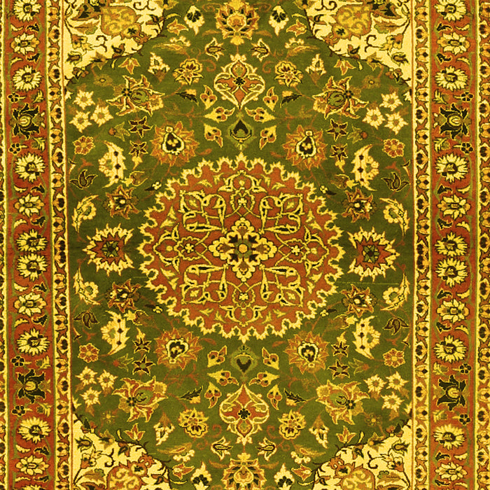 Machine Washable Persian Yellow Traditional Rug, wshtr2539yw
