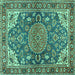 Square Persian Turquoise Traditional Rug, tr2539turq