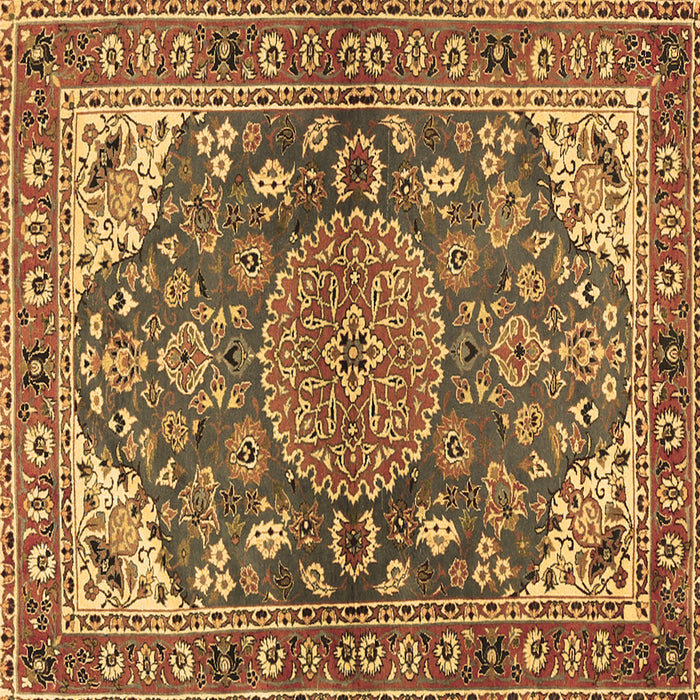 Square Machine Washable Persian Brown Traditional Rug, wshtr2539brn