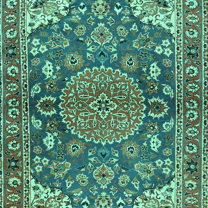 Machine Washable Persian Turquoise Traditional Area Rugs, wshtr2539turq