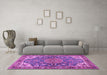 Machine Washable Persian Purple Traditional Area Rugs in a Living Room, wshtr2539pur