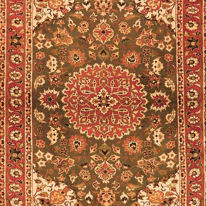 Serging Thickness of Machine Washable Persian Orange Traditional Area Rugs, wshtr2539org
