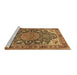 Sideview of Machine Washable Persian Brown Traditional Rug, wshtr2539brn