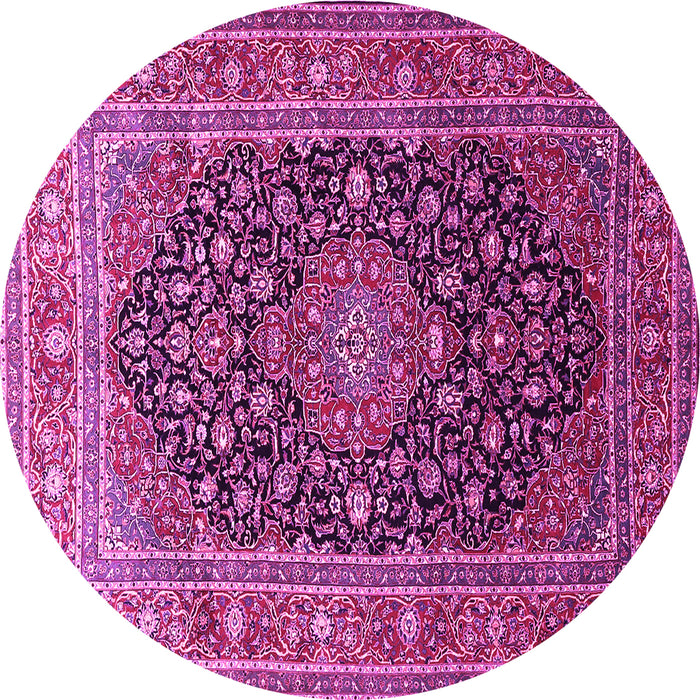 Round Medallion Pink Traditional Rug, tr253pnk