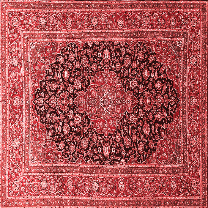 Machine Washable Medallion Red Traditional Rug, wshtr253red