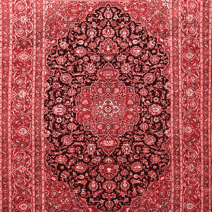 Machine Washable Medallion Red Traditional Rug, wshtr253red