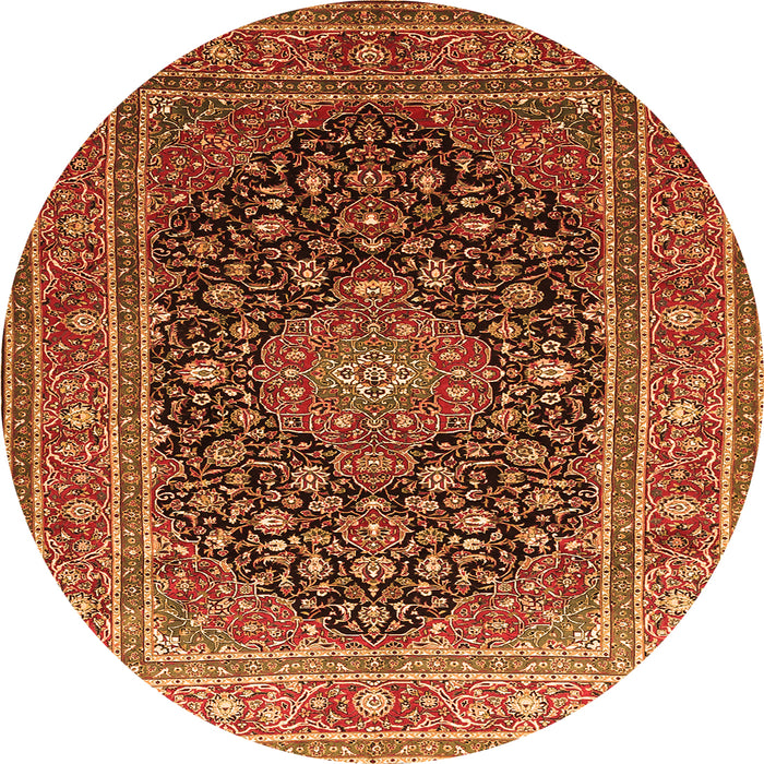 Square Medallion Orange Traditional Rug, tr253org
