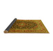 Sideview of Medallion Yellow Traditional Rug, tr253yw