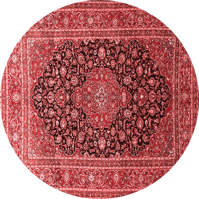 Machine Washable Medallion Red Traditional Rug, wshtr253red