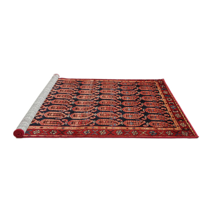 Sideview of Machine Washable Traditional Rust Pink Rug, wshtr254