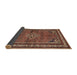 Sideview of Traditional Saffron Red Persian Rug, tr2540