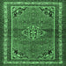 Square Persian Emerald Green Traditional Rug, tr2540emgrn