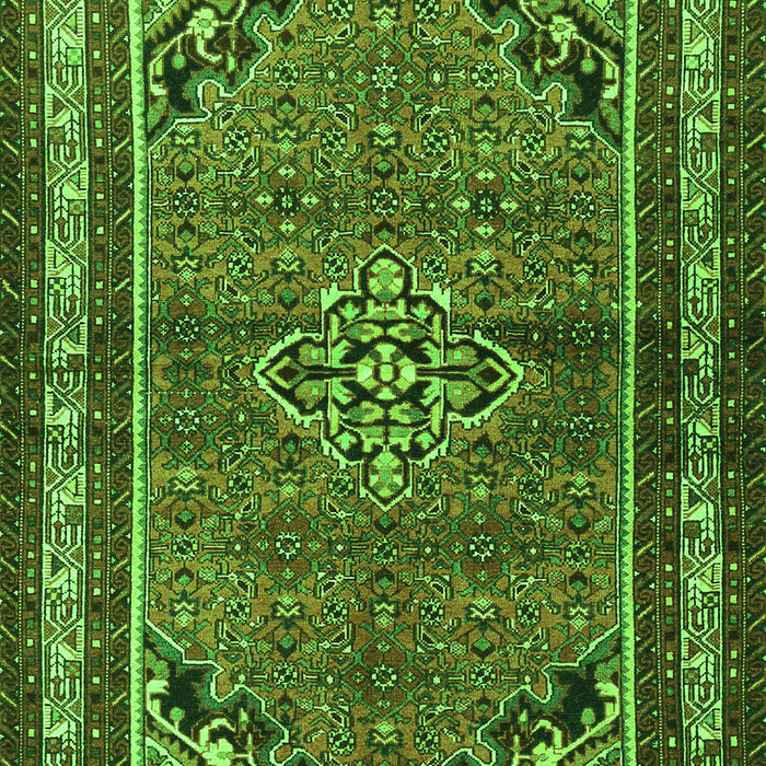 Serging Thickness of Machine Washable Persian Green Traditional Area Rugs, wshtr2540grn