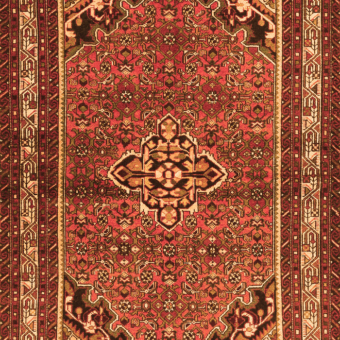 Serging Thickness of Machine Washable Persian Orange Traditional Area Rugs, wshtr2540org