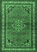 Machine Washable Persian Emerald Green Traditional Area Rugs, wshtr2540emgrn