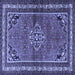 Square Machine Washable Persian Blue Traditional Rug, wshtr2540blu