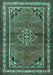 Machine Washable Persian Turquoise Traditional Area Rugs, wshtr2540turq