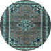 Round Persian Light Blue Traditional Rug, tr2540lblu