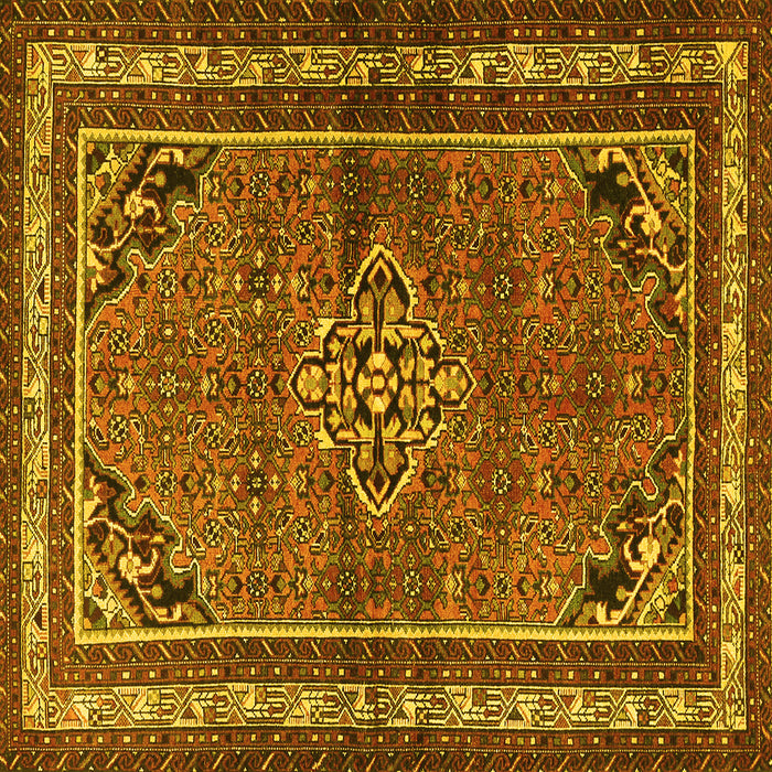 Square Persian Yellow Traditional Rug, tr2540yw