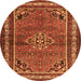 Machine Washable Persian Orange Traditional Area Rugs, wshtr2540org