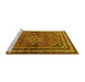 Sideview of Machine Washable Persian Yellow Traditional Rug, wshtr2540yw