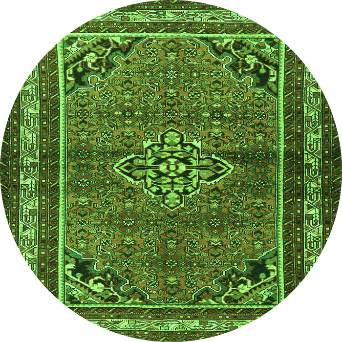 Square Persian Green Traditional Rug, tr2540grn