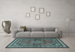 Machine Washable Persian Light Blue Traditional Rug in a Living Room, wshtr2540lblu