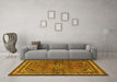 Machine Washable Persian Yellow Traditional Rug in a Living Room, wshtr2540yw