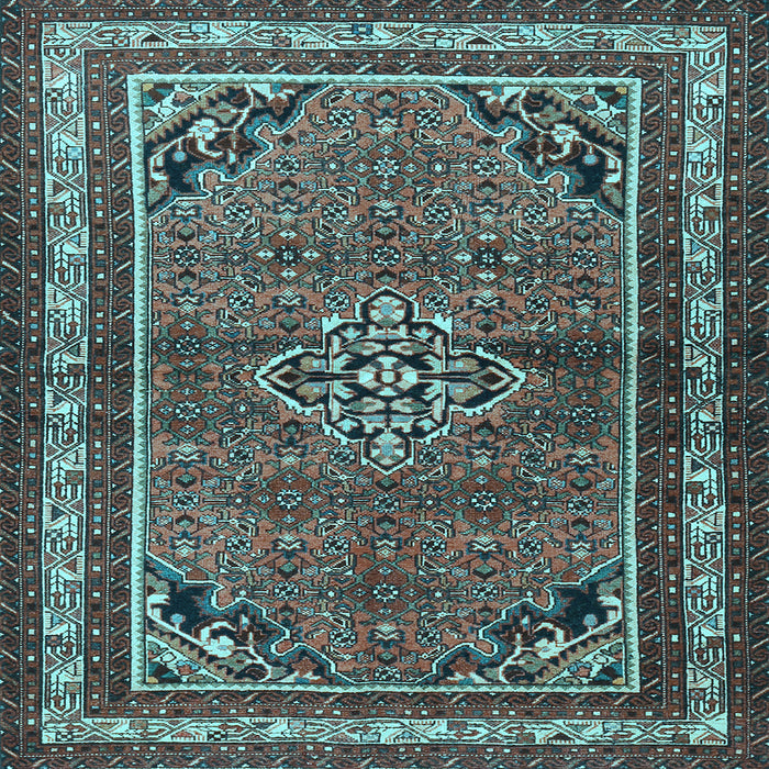 Square Machine Washable Persian Light Blue Traditional Rug, wshtr2540lblu