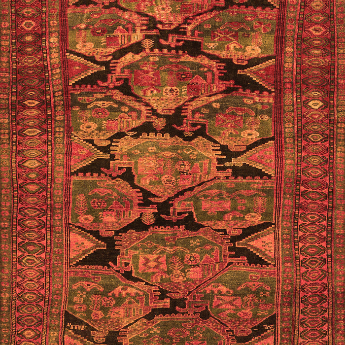 Serging Thickness of Machine Washable Persian Orange Traditional Area Rugs, wshtr2541org