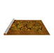 Sideview of Machine Washable Persian Yellow Traditional Rug, wshtr2541yw