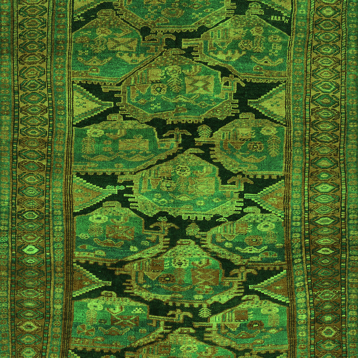 Serging Thickness of Machine Washable Persian Green Traditional Area Rugs, wshtr2541grn