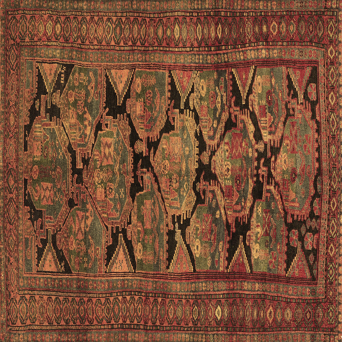 Square Machine Washable Persian Brown Traditional Rug, wshtr2541brn