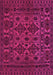 Machine Washable Persian Pink Traditional Rug, wshtr2542pnk