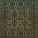 Square Persian Turquoise Traditional Rug, tr2542turq