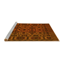 Sideview of Machine Washable Persian Yellow Traditional Rug, wshtr2542yw