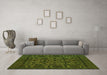 Machine Washable Persian Green Traditional Area Rugs in a Living Room,, wshtr2542grn