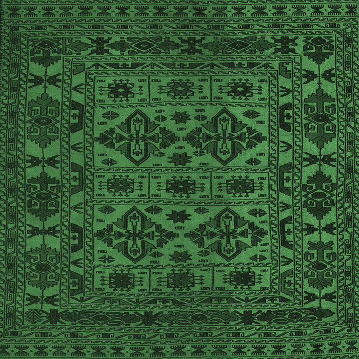 Square Machine Washable Persian Emerald Green Traditional Area Rugs, wshtr2542emgrn