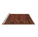 Sideview of Machine Washable Persian Brown Traditional Rug, wshtr2542brn