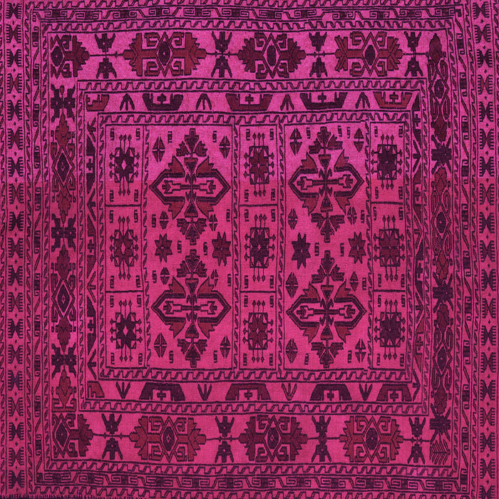 Square Machine Washable Persian Pink Traditional Rug, wshtr2542pnk